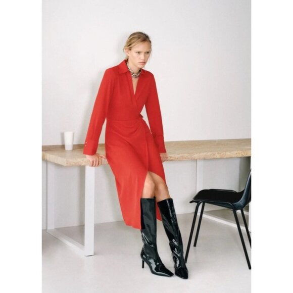 MANGO Aqua Patent Leather Knee Length Boots - Picture 8 of 16